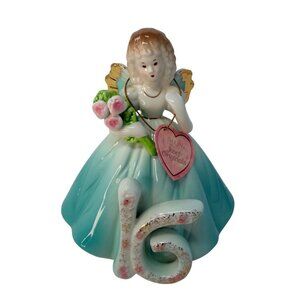Vtg Josef Originals Birthday Girl Angel Figurine 61 Years Old 16th Birthday Gift